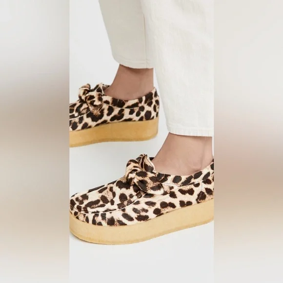 Loeffler Randall Tabitha Bracco knotted Chukka Animal Print Platform Shoes - Picture 4 of 16